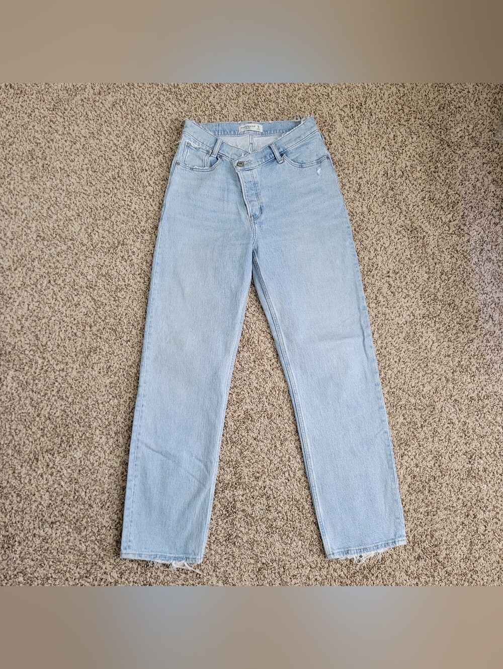 Abercrombie & Fitch The Dad Crossover Jean Jeans High Rise Waist Light Wash 27 4